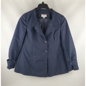 Talbots Womens Blazer Jacket Long Sleeve Button Navy Blue Size 6